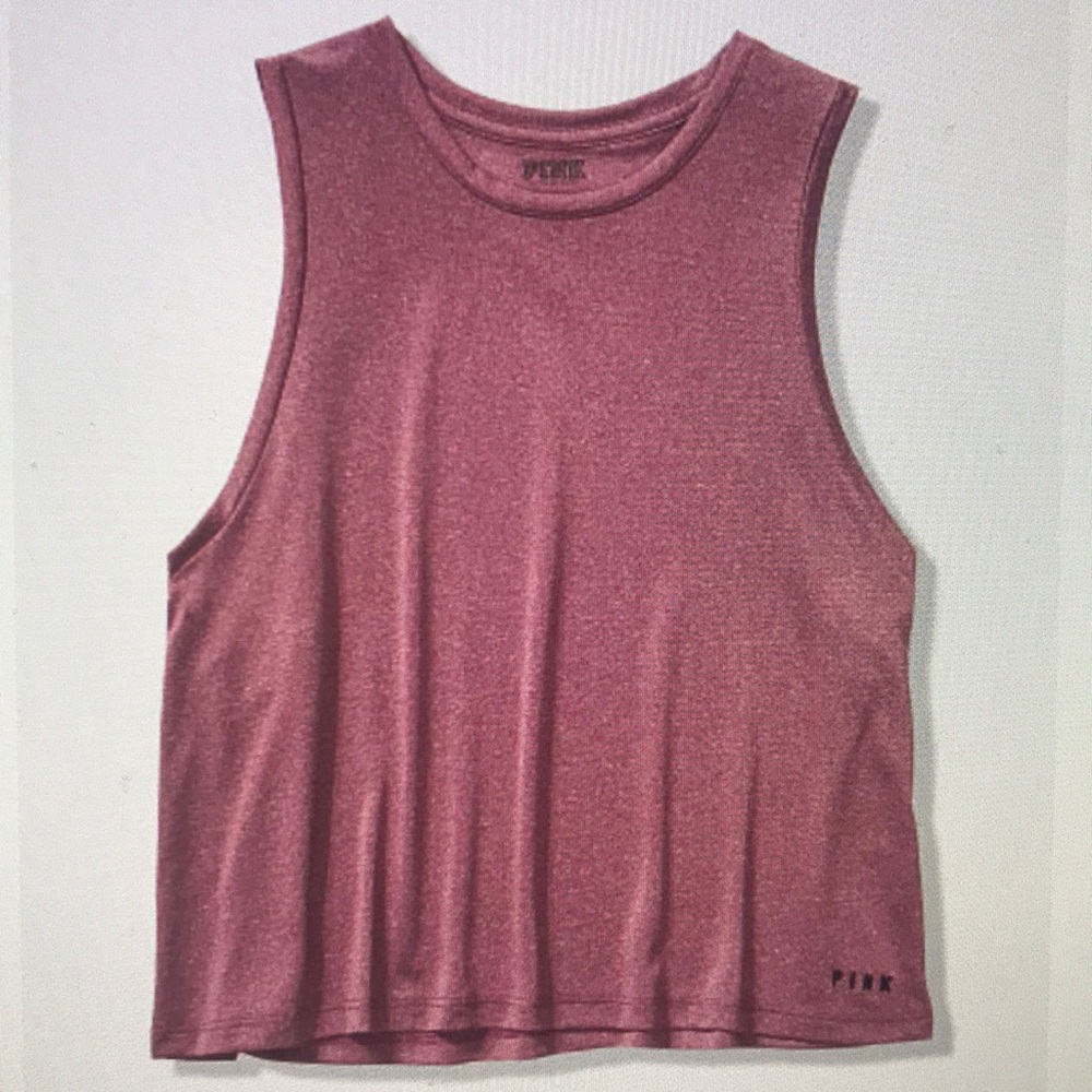 Pink Ultimate Crop Muscle Tank - Picture 2 of 2